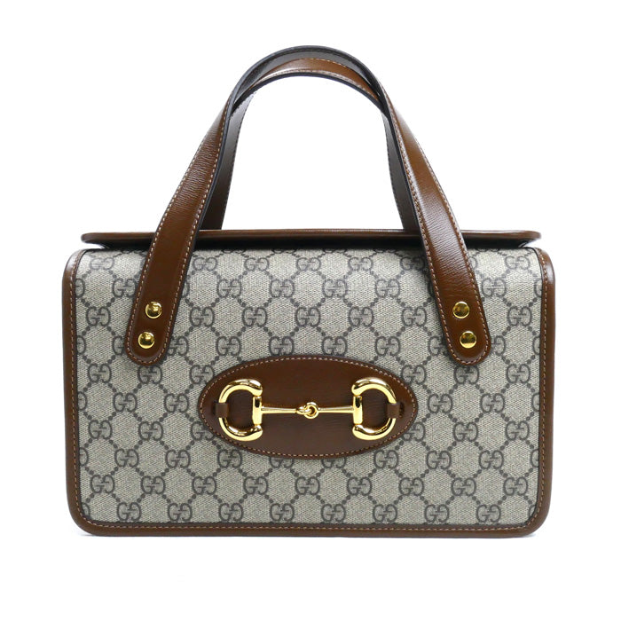 GUCCI グッチ ホースビット 1955 スモール トップハンドル ハンドバッグ ブラウン 627323 レディース【中古】【美品】