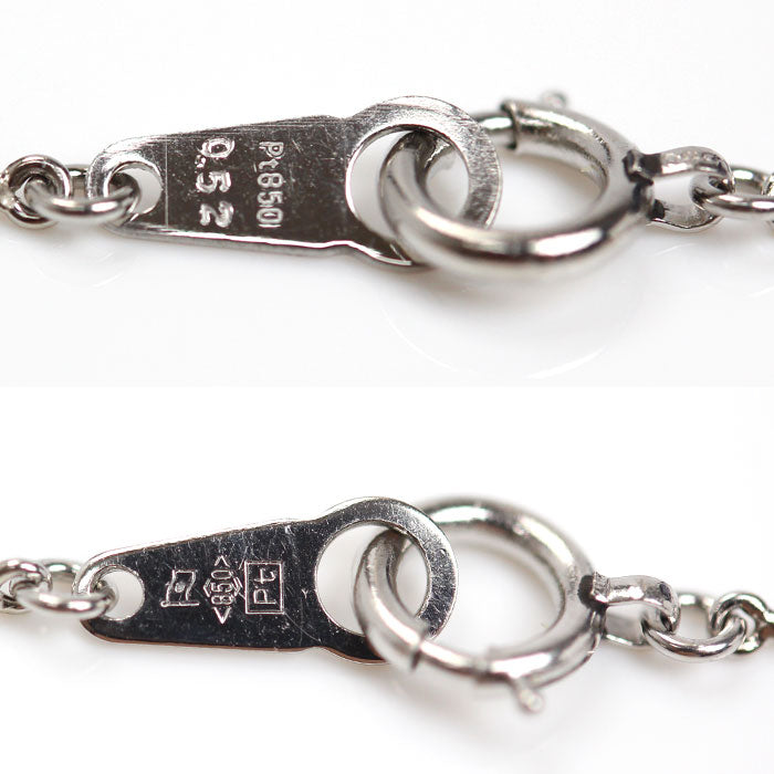 Pt850プラチナ クロス ネックレス ダイヤモンド0.52ct 3.4g 40cm レディース【中古】