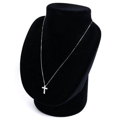 Pt850プラチナ クロス ネックレス ダイヤモンド0.52ct 3.4g 40cm レディース【中古】