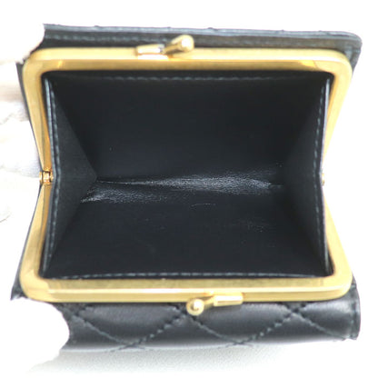 SAINT LAURENT サンローラン ギャビー コンパクトウォレット 三つ折り財布 ブラック 734494 レディース【中古】