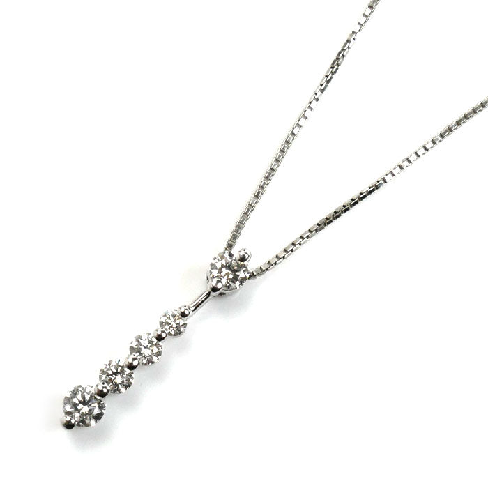 セイコージュエリー Pt900/850 ネックレス ダイヤモンド0.40ct 3.9g ~45cm フリーチェーン レディース【中古】