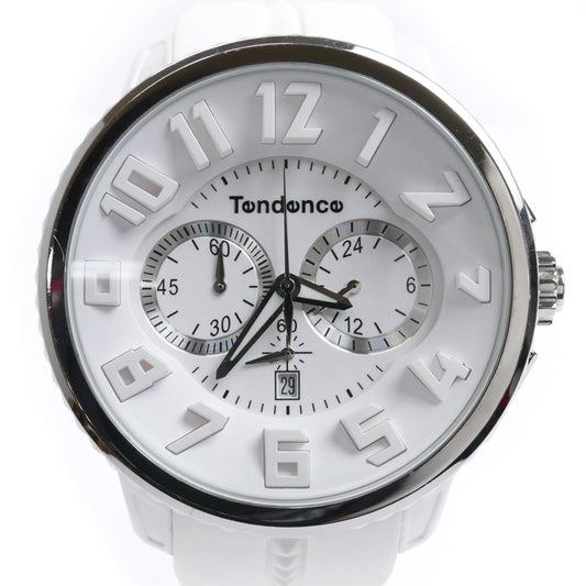 Tendence テンデンス ガリバー ラウンド クロノグラフ  腕時計 電池式 ホワイト TG036013 メンズ【中古】