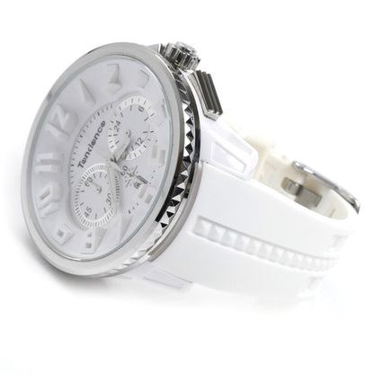 Tendence テンデンス ガリバー ラウンド クロノグラフ  腕時計 電池式 ホワイト TG036013 メンズ【中古】