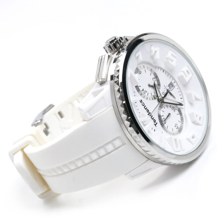 Tendence テンデンス ガリバー ラウンド クロノグラフ  腕時計 電池式 ホワイト TG036013 メンズ【中古】