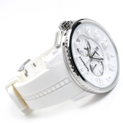 Tendence テンデンス ガリバー ラウンド クロノグラフ  腕時計 電池式 ホワイト TG036013 メンズ【中古】