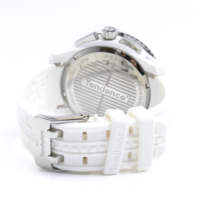 Tendence テンデンス ガリバー ラウンド クロノグラフ  腕時計 電池式 ホワイト TG036013 メンズ【中古】