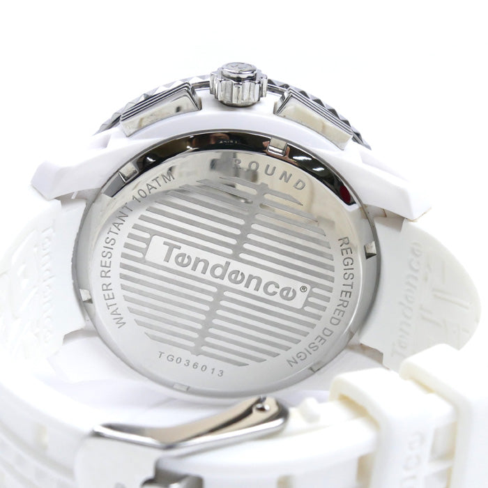Tendence テンデンス ガリバー ラウンド クロノグラフ  腕時計 電池式 ホワイト TG036013 メンズ【中古】