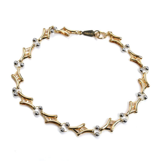 K18YG/Pt850 デザイン ブレスレット 5.1g 18.5cm レディース【中古】