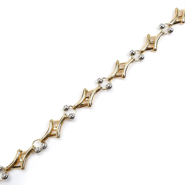 K18YG/Pt850 デザイン ブレスレット 5.1g 18.5cm レディース【中古】