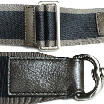 COACH コーチ ヘリテージ ウェブレザーフォルドオーバー 2Wayトート  2Wayショルダーバッグ ブラウン系 F70558 メンズ【中古】