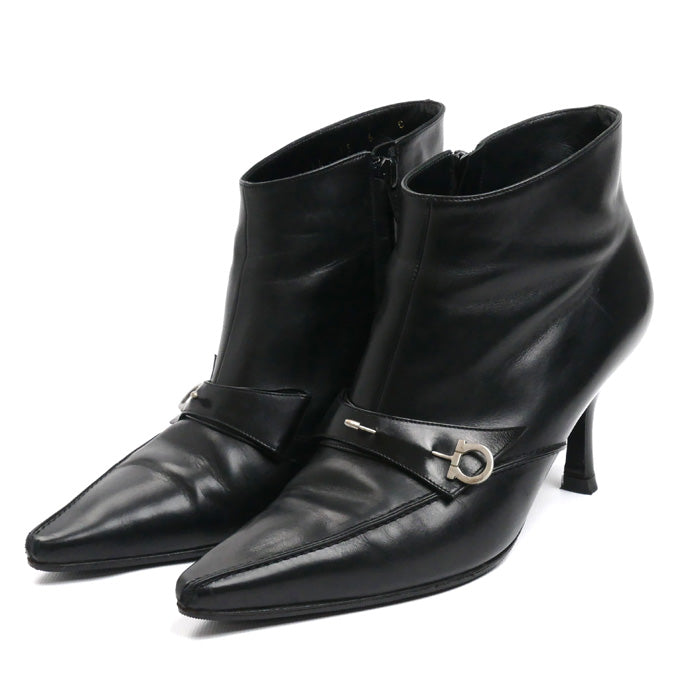 Salvatore Ferragamo サルヴァトーレフェラガモ ブーティ ブラック size 6 アンクルブーツ レディース DU30364 73 ６C【中古】