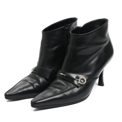 Salvatore Ferragamo サルヴァトーレフェラガモ ブーティ ブラック size 6 アンクルブーツ レディース DU30364 73 ６C【中古】