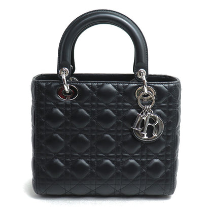 Christian Dior クリスチャンディオール レディディオール カナージュ ミディアム ハンドバッグ ブラック M0565PNGE_M900 レディース【中古】