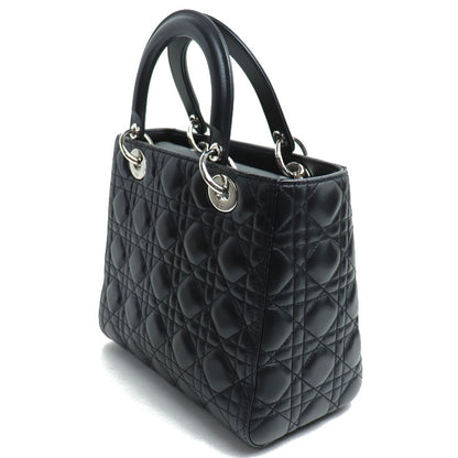 Christian Dior クリスチャンディオール レディディオール カナージュ ミディアム ハンドバッグ ブラック M0565PNGE_M900 レディース【中古】