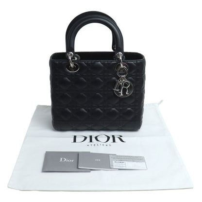 Christian Dior クリスチャンディオール レディディオール カナージュ ミディアム ハンドバッグ ブラック M0565PNGE_M900 レディース【中古】