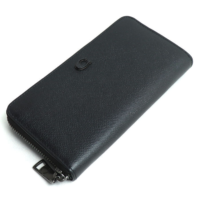 COACH コーチ アコーディオンウォレット 長財布 ラウンドファスナー ブラック CJ884 メンズ【中古】