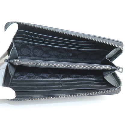 COACH コーチ アコーディオンウォレット 長財布 ラウンドファスナー ブラック CJ884 メンズ【中古】