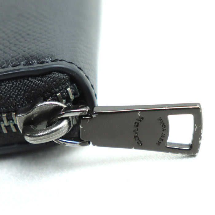 COACH コーチ アコーディオンウォレット 長財布 ラウンドファスナー ブラック CJ884 メンズ【中古】