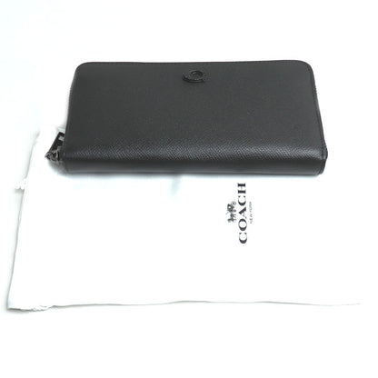 COACH コーチ アコーディオンウォレット 長財布 ラウンドファスナー ブラック CJ884 メンズ【中古】