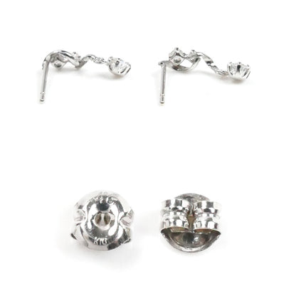 4℃ ヨンドシー K10WG ホワイトゴールド ピアス キュービックジルコニア 0.6g レディース【中古】