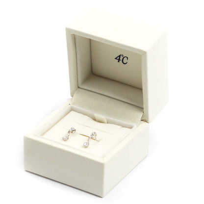 4℃ ヨンドシー K10WG ホワイトゴールド ピアス キュービックジルコニア 0.6g レディース【中古】