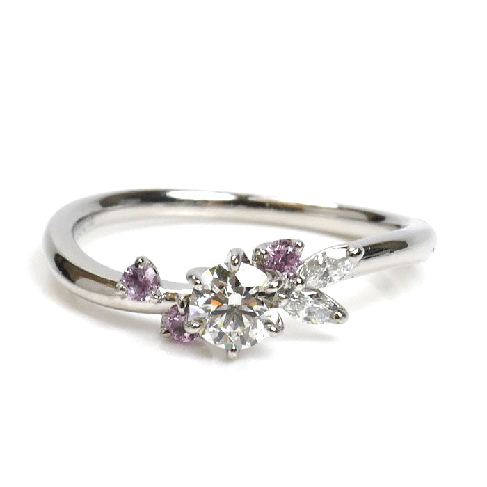 LUCIE ルシエ Pt950プラチナ リング・指輪 ダイヤモンド0.240ct 8号 2.8g レディース【中古】【美品】