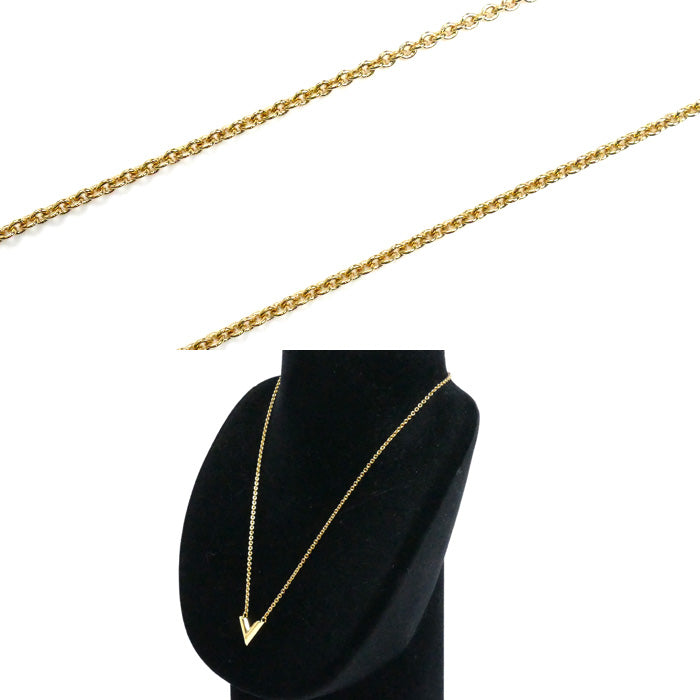 LOUIS VUITTON ルイ・ヴィトン メタル エセンシャル V ネックレス M61083 OB0291 41～46cm レディース【中古】