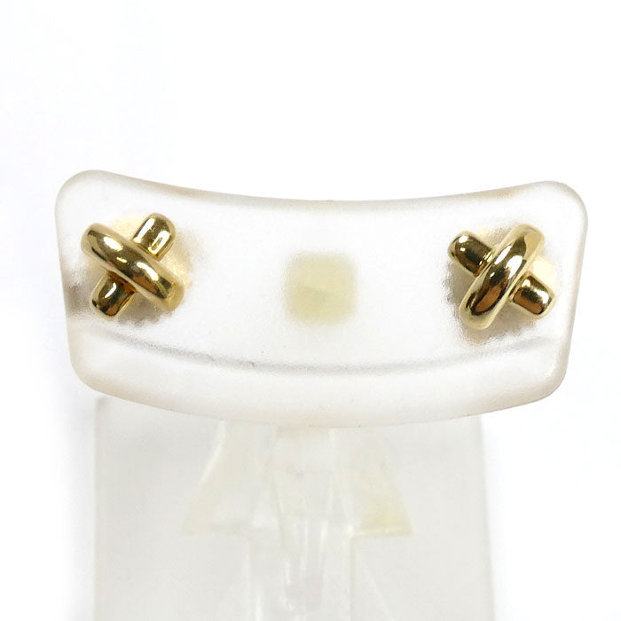 TIFFANY&Co. ティファニー K18YG イエローゴールド クロスステッチ ピアス 1.3g レディース【中古】