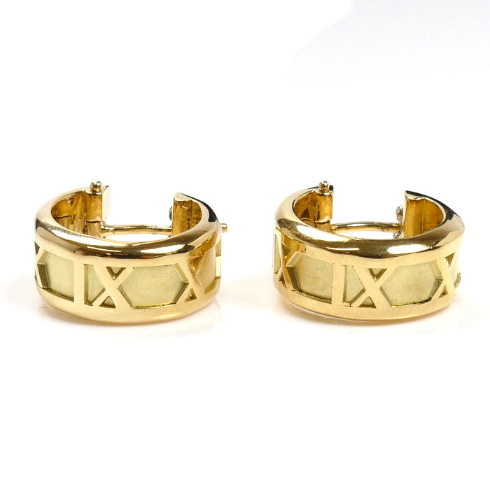TIFFANY&Co. ティファニー K18YG イエローゴールド アトラスフープ ピアス 11.9g レディース【中古】【美品】