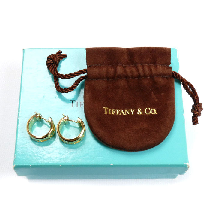 TIFFANY&Co. ティファニー K18YG イエローゴールド アトラスフープ ピアス 11.9g レディース【中古】【美品】