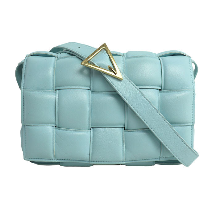 BOTTEGAVENETA ボッテガヴェネタ パデット カセット ショルダーバッグ アジュール/水色 591970 レディース【中古】