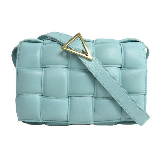 BOTTEGAVENETA ボッテガヴェネタ パデット カセット ショルダーバッグ アジュール/水色 591970 レディース【中古】