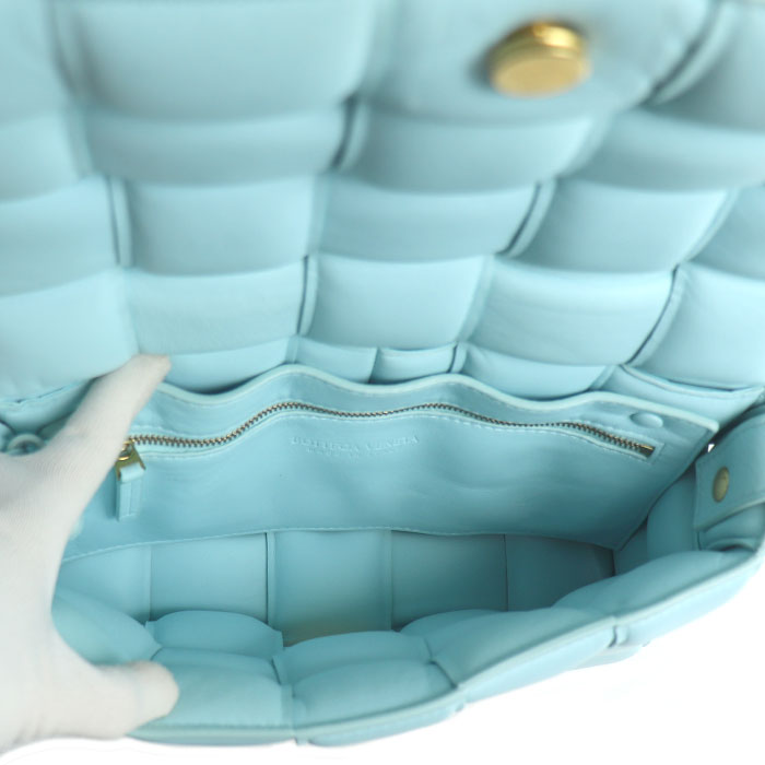 BOTTEGAVENETA ボッテガヴェネタ パデット カセット ショルダーバッグ アジュール/水色 591970 レディース【中古】