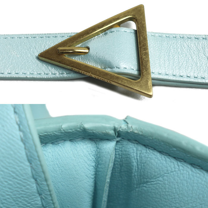 BOTTEGAVENETA ボッテガヴェネタ パデット カセット ショルダーバッグ アジュール/水色 591970 レディース【中古】