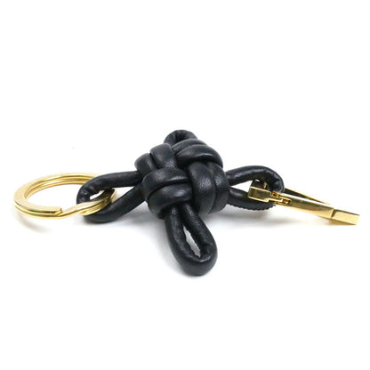 BOTTEGAVENETA ボッテガヴェネタ トライアングル カラビナ キーリング ブラック 619100V00508425 メンズ レディース ユニセックス【中古】