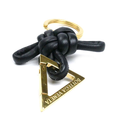 BOTTEGAVENETA ボッテガヴェネタ トライアングル カラビナ キーリング ブラック 619100V00508425 メンズ レディース ユニセックス【中古】