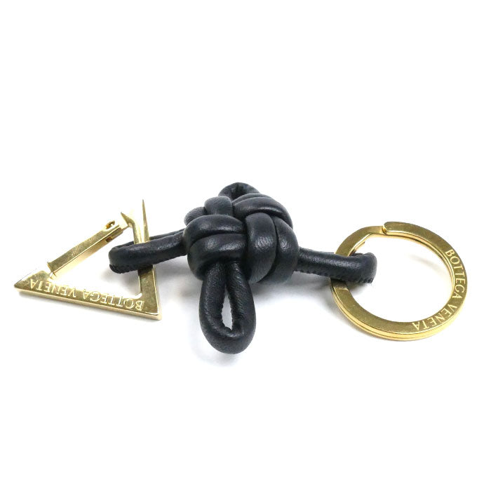 BOTTEGAVENETA ボッテガヴェネタ トライアングル カラビナ キーリング ブラック 619100V00508425 メンズ レディース ユニセックス【中古】