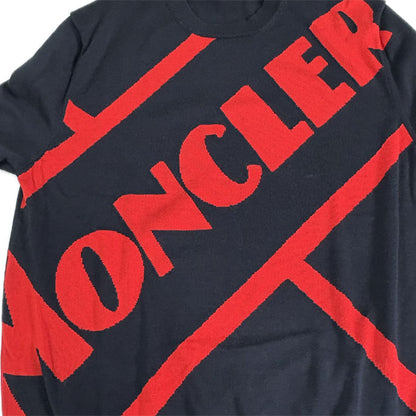 MONCLER モンクレール GIROCOLLO セーター ネイビー レッド F10919C70300 L メンズ【中古】