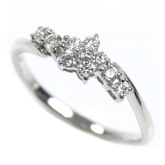 K18WG ホワイトゴールド 花 リング・指輪 ダイヤモンド0.20ct 11号 1.9g レディース【中古】