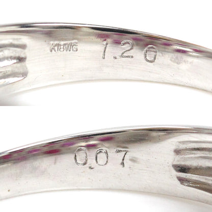 K18WG ホワイトゴールド リング・指輪 ルビー1.20ct ダイヤモンド0.07ct 12号 3.2g レディース【中古】