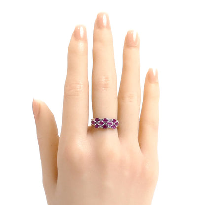 K18WG ホワイトゴールド リング・指輪 ルビー1.20ct ダイヤモンド0.07ct 12号 3.2g レディース【中古】