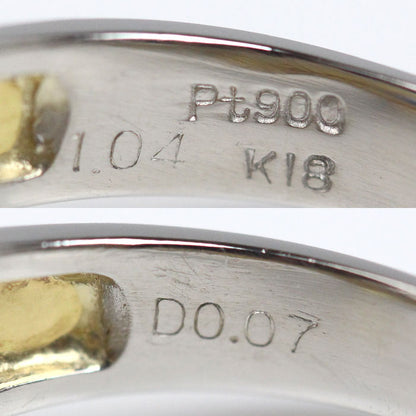Pt900/K18YG リング・指輪 サファイア1.04ct ダイヤモンド0.07ct 15号 7.7g【中古】
