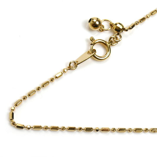 K18YG イエローゴールド シリンダー/ボール ネックレス 3.0g ~45cm フリーチェーン レディース【中古】