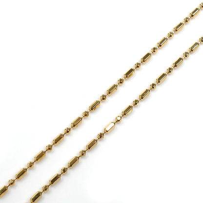 K18YG イエローゴールド シリンダー/ボール ネックレス 3.0g ~45cm フリーチェーン レディース【中古】