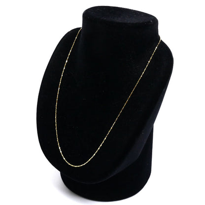 K18YG イエローゴールド シリンダー/ボール ネックレス 3.0g ~45cm フリーチェーン レディース【中古】