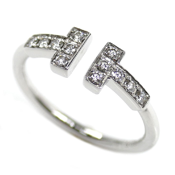 TIFFANY&Co. ティファニー K18WG ホワイトゴールド Tワイヤー ダイヤ リング・指輪 60147232 ダイヤモンド 7号 2.2g レディース【中古】