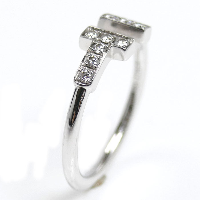 TIFFANY&Co. ティファニー K18WG ホワイトゴールド Tワイヤー ダイヤ リング・指輪 60147232 ダイヤモンド 7号 2.2g レディース【中古】