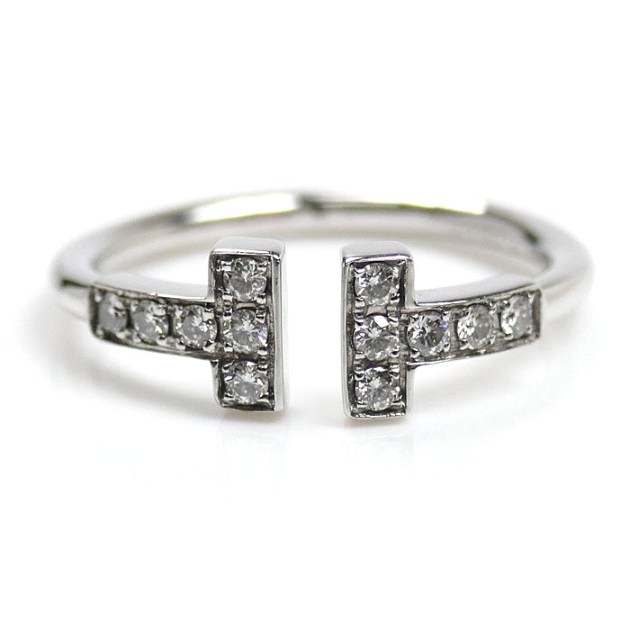 TIFFANY&Co. ティファニー K18WG ホワイトゴールド Tワイヤー ダイヤ リング・指輪 60147232 ダイヤモンド 7号 2.2g レディース【中古】