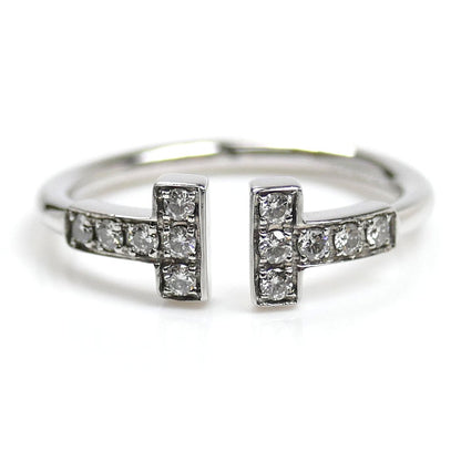 TIFFANY&Co. ティファニー K18WG ホワイトゴールド Tワイヤー ダイヤ リング・指輪 60147232 ダイヤモンド 7号 2.2g レディース【中古】