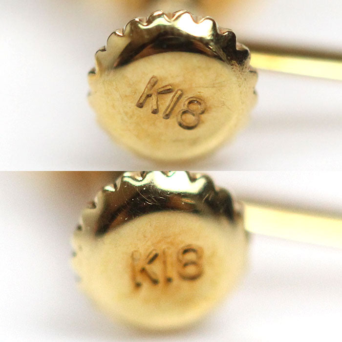 K18YG イエローゴールド イヤリング ダイヤモンド0.09ct/0.09ct 1.5g ネジ式 レディース【中古】
